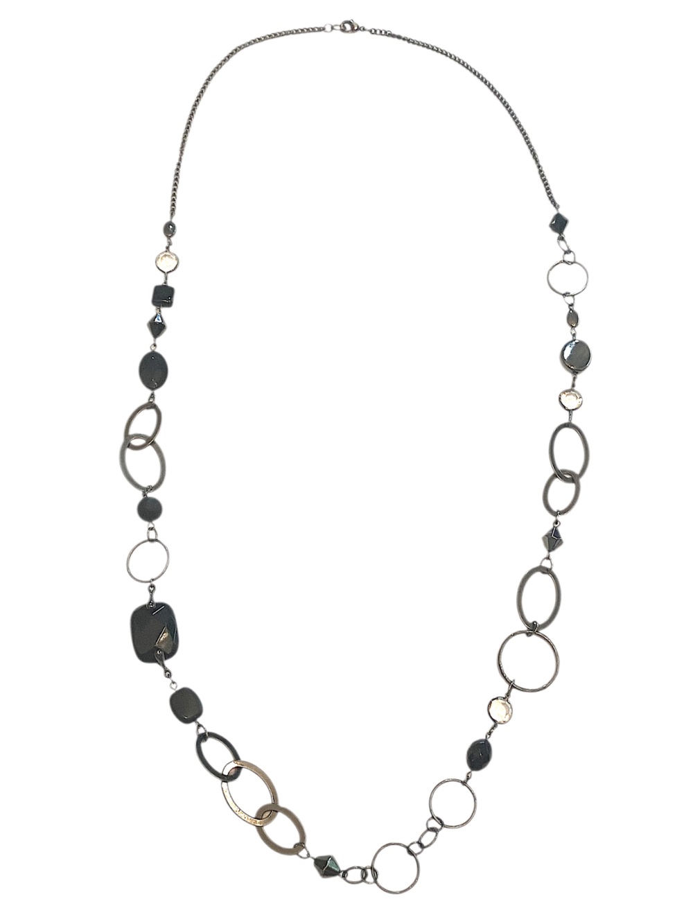 Black Gunmetal Necklace long
